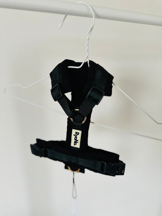 Harnais velours côtelé NOIR