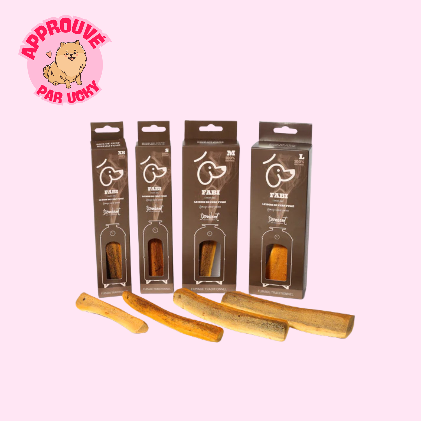 FABI - Bois de cerf biseau fumé saveur jambon