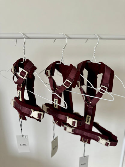 Harnais velours côtelé BORDEAUX